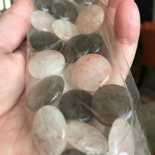 Smoky Quartz Crystal Quartz Bead Strand Brown White Pink 20mm Stones - Picture 5 of 6