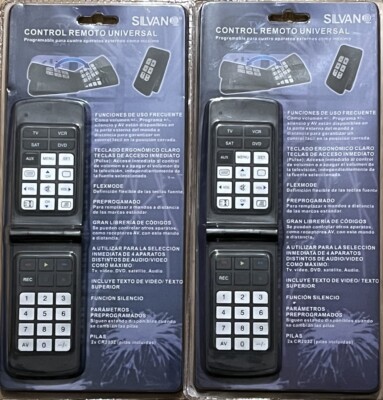 2er PACK SILVAN UNIVERSAL FLIP FERNBEDIENUNG FÜR TV, VIDEO, DVD, SATELLIT, AUDIO