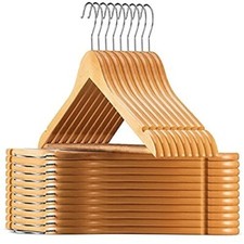 20 x Quality Wooden Hangers Coat Suits Garments Clothes Trouser Strong Hanger