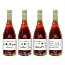 1set 40Sheets Heart Theme Coated Paper Adhesive Sticker Wine Bottle Adhesive