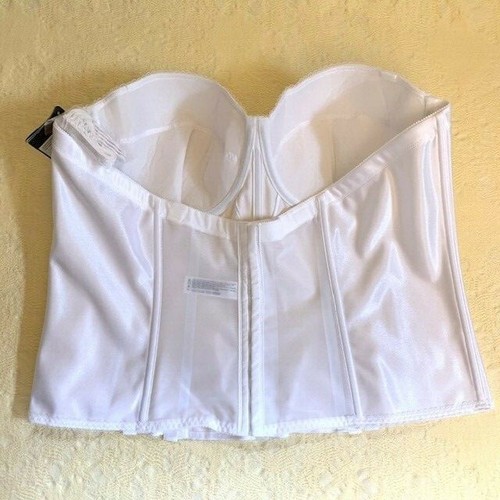 Nuevo con etiquetas Torso Dominique Blanco Satinado Talla Grande con Ligas Desmontables. Talla 46C - Imagen 2 de 7
