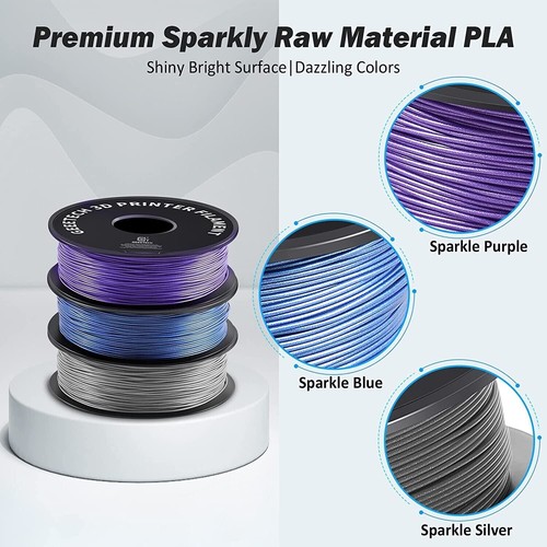 lowest price! Geeetech 1.75mm PLA 3D Imprimante Filament 1KG Violet Scintillant - Photo 5/9