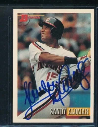1993 Bowman Sandy Alomar Jr #93 signed auto autograph swsw6