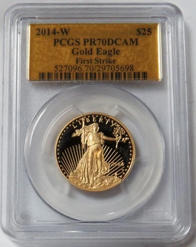 2014 W GOLD AMERICAN EAGLE PROOF $25 GOLD FOIL PCGS PR 70 DCAM FIRST STRIKE