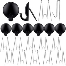 20 Pieces Metal Cubicle Hooks Fabric Panel Wall Hooks Set Cubicle Black, Silver