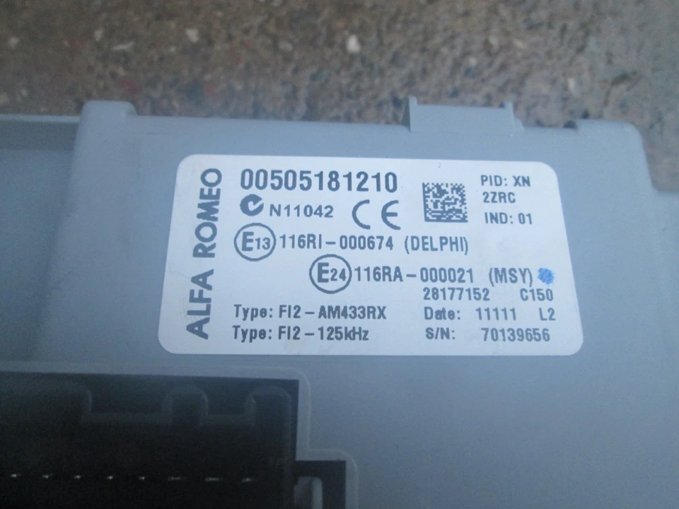 2011 ALFA ROMEO MITO 955 1.4 TB M-AIR 3 DR BCM BODY CONTROL MODULE 00505181210 - Image 2 of 3