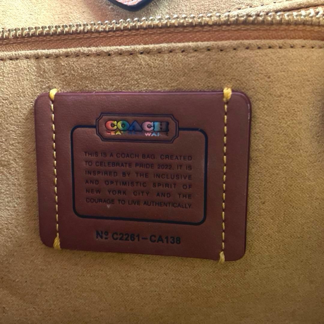 Coach Patchwork Tote Bag White Brown Leather with… - image 12