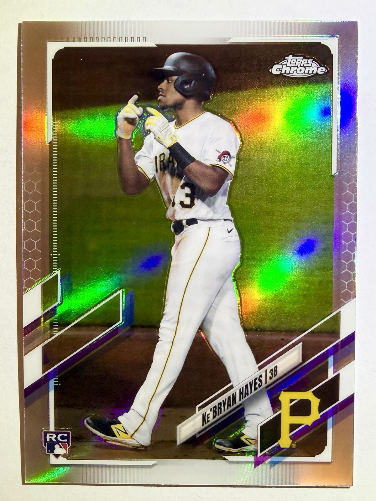 2021 Topps Chrome #191 KE'BRYAN HAYES Rookie Image Variation Pirate Refractor SP