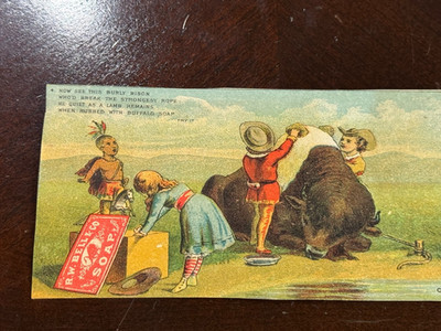 B-196 Victorian Trading Card - R.W. Bell Soap - ''Native American & Buffalo bath''