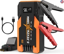 S ZEVZO ET05 Jump Starter 1600A Portable Car Jump Starter Battery Pack for Up