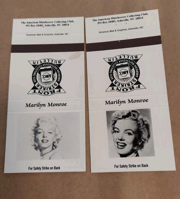 Girlie Matchbook Covers Hollywood Actor Marilyn Monroe Front Striker AMCC Pinup