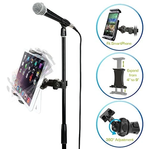 EasyAdjust cymbal Microphone Mic Stand Tablet Mount for Most Tablets & Large ... - Image 2 of 4