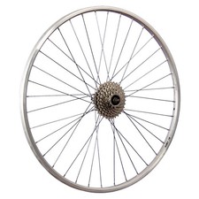 Laufrad 28 Zoll Hinterrad Fahrrad Hohlkammerfelge silber mit 8 fach Zahnkranz