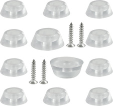12Pcs Clear Rubber Feet for Cutting Board with Stainless Screws, round Rubber Fe