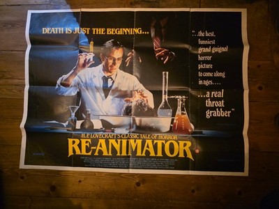 RE-ANIMATOR 1985 original UK QUAD POSTER - Stuart Gordon Cult Comedy Horror Gore
