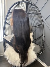 Natural Color Yaki Lace Front Wig Human Hair  20 inches 