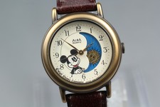 [N COMO NUEVO] Reloj para mujer Seiko Alba V829-0060 Mickey Mouse Sun&Moon Qz 1990 vintage