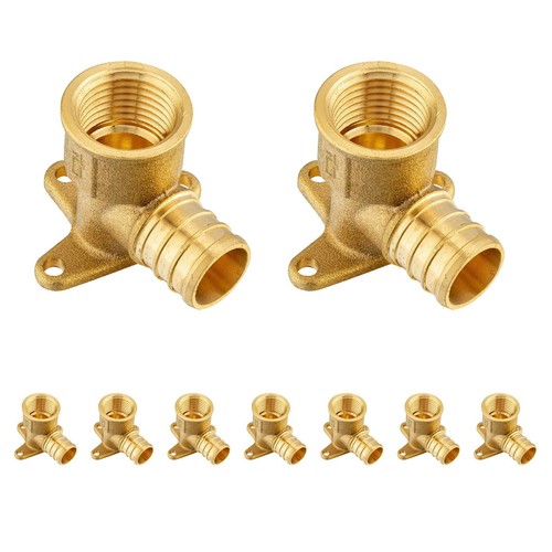 PEX Crimp Fitting 3/4" PEX x 1/2" FNPT Drop Ear Elbow Brass 10 PCS ASTM