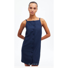  NWT Madewell High-Neck Sleeveless Vest Mini Dress Navy 10