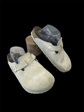 Birkenstock Boston Clog Suede Sand Color Soft Footbed Women  s Size EU39-US 8.5-9
