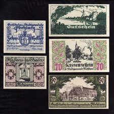 POCHLARN - AUSTRIA NOTGELD  -  10, 30, 50, 70, 90 Heller