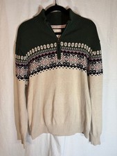 Weatherproof Vintage Holiday Sweater Mens 1/4 Zip Large