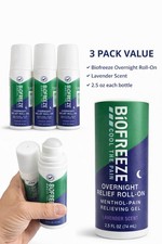 3 Biofreeze Menthol Overnight Roll-On LAVENDER SCENT 2.5 oz EXP-06/2027FRESH