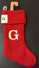 NWT Wondershop Letter "G" Monogram Red Knit Christmas Stocking 19 in. diagonal