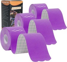 3 Rolls Kinesiology Tape 60 Precut Strips Purple Pro Athletic Sports Activities
