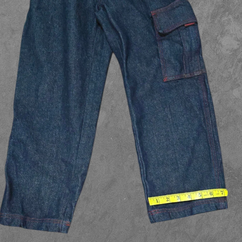 VINTAGE Fubu Jeans Womens 8 Dark Wash Cargo Stretch Denim Y2K Streetwear - Image 4 of 4