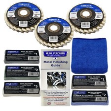 Angle Grinder Metal Polishing Kit Flap Felt Aluminium Alloy Steels 9pc - Pro-Max