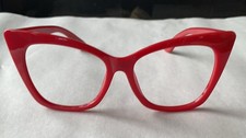 Zenni Cats Eye glasses frames Red/Deep Rose W/Black Arms