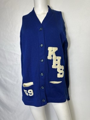 1959 Royal Blue Wool Letterman s Sweater - Ana Marie 100% Virgin Wool KHS