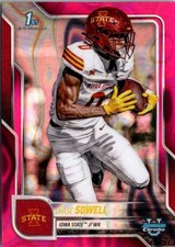 2025 Bowman University Chrome #123 Chase Sowell 1st Pink Lava Iowa State Cyclone