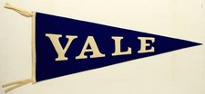 Yale University HUGE 1910's Sewn Felt Wool Pennant 35 in VTG Ivy League Bulldogs