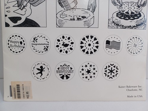 Cake Decorating Stencils 10pc Festive Holiday Designs Kaiser Vintage NOS - Picture 4 of 5