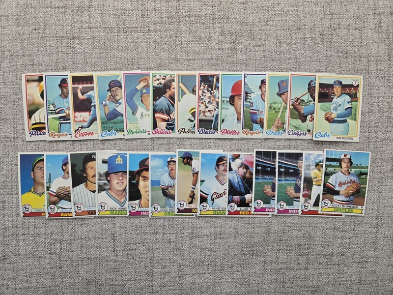 Lot of 27 1978 and 1979 Topps Baseball Cards, Pack Fresh Condition