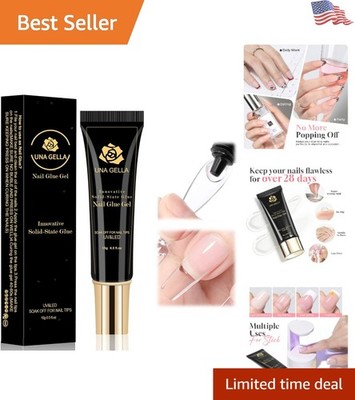 Professional Solid Nail Glue Gel 15ml - Quick Curing for Perfect Press-On Nails