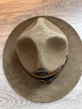 VINTAGE Felt USMC Military Drill Instructor Hat Campaign Chin Strap
