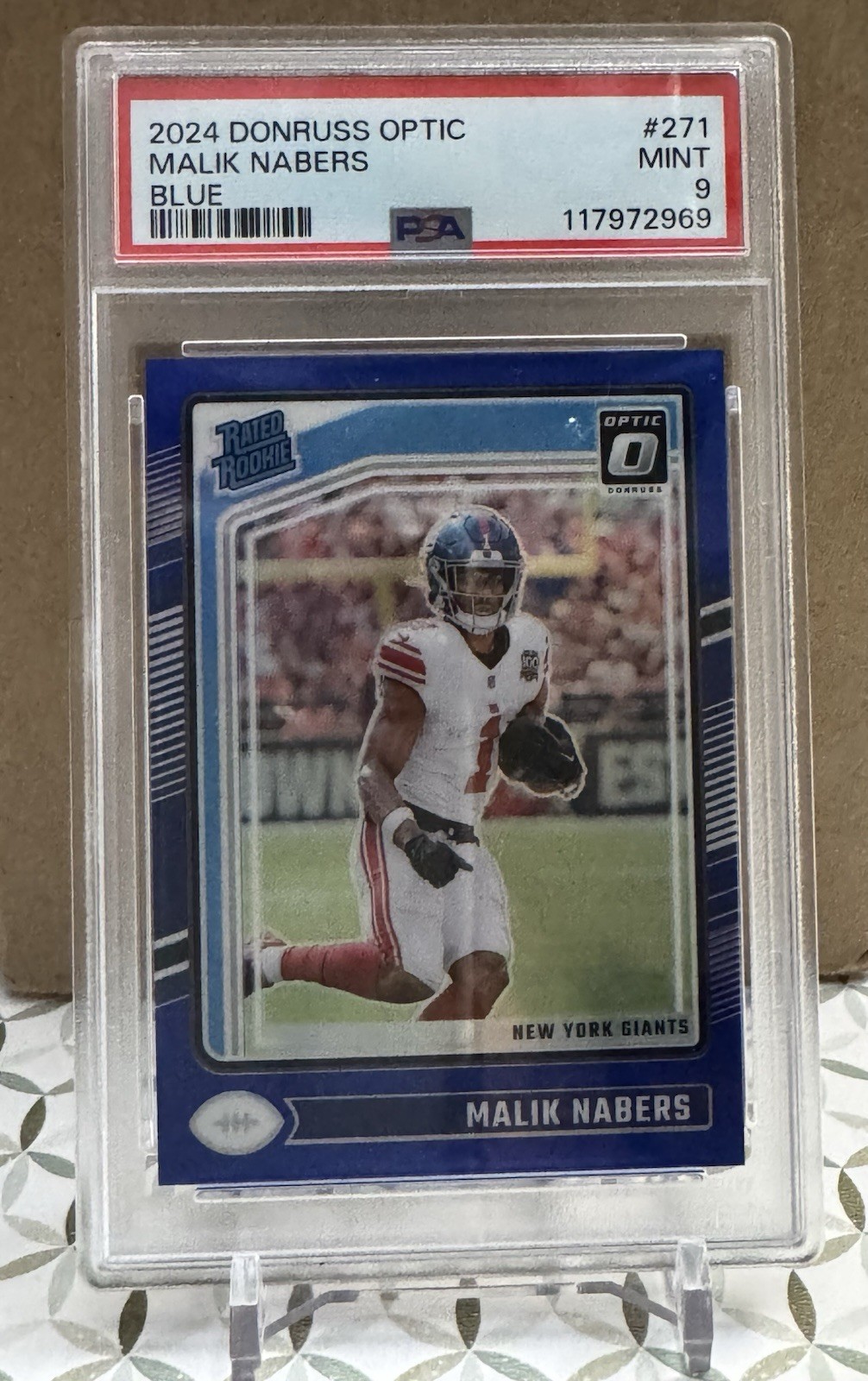 2024 Panini Donruss Optic - Rated Rookie Malik Nabers #271 Blue Prizm /199 (RC)
