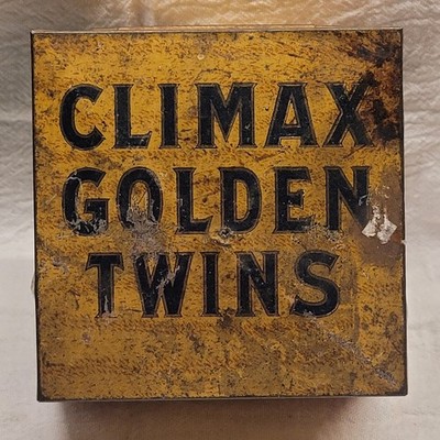 climax golden twins tobacco CLIMAX GOLDEN TWINS VERY OLD VINTAGE EMPTY TOBACCO TIN