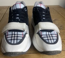 Burberry Men's Check Chunky Trainers Sneakers Black White Blue EU 47 UK 12