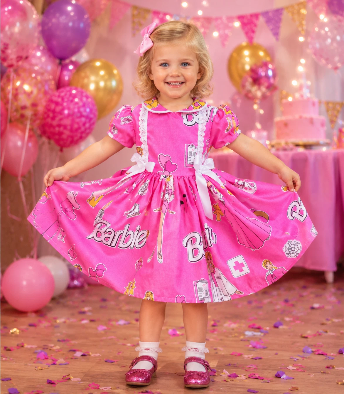DREAM 0-8 years BABY GIRLS BARBIE PARTY PINK TWIRLY ROMANY NETTED DRESS
Opens in a new window or tab