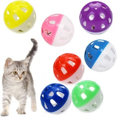 VOVIGGOL 12st 4CM Katzenspielzeug Ball mit Glocke, Haustier Spielzeug Katzen