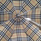 Burberry Women's Compact Folding Umbrella Beige Plaid Check Logo Hook Handle — photo 4