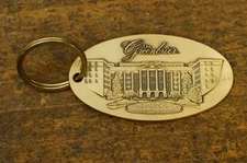 Vintage Hotel Advertising Greenbrier Resort WV Brass Room Key Fob Obsolete