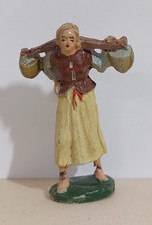 I119678 Pastorello Presepe - Statuina in cartapesta - Donna con secchi