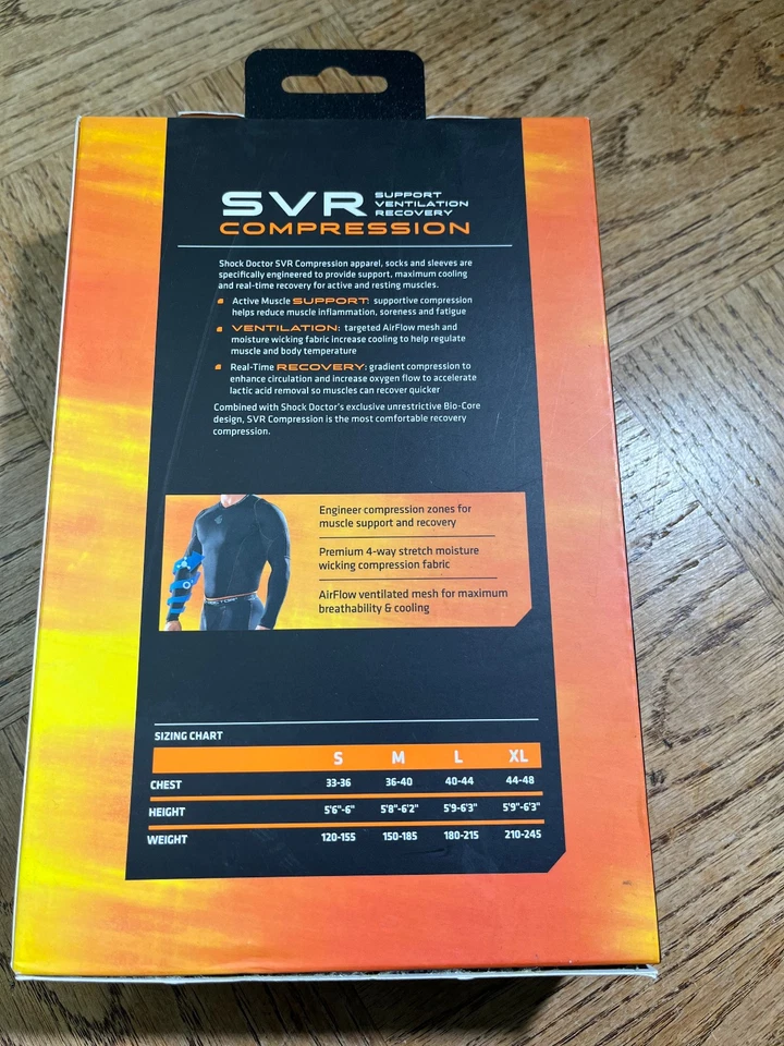 NEW Shock Doctor 734 SVR Recovery Compression Long Sleeve Shirt Mens XL Black - Image 3 of 4