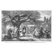 WILLIAM POWELL FRITH A English Merry Making - Antique Print 1857