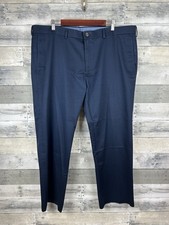 Haggar Men  s Blue Straight Fit Premium No Iron Khakis 42x30